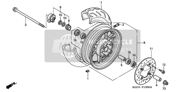 Honda NES125 2001 Ruota anteriore per un 2001 Honda NES125